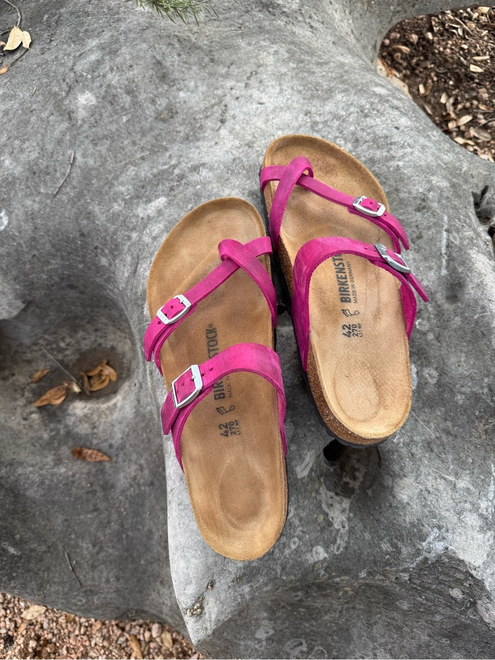 Birkenstock Women's Mayari Hot Pink Sandals Waxed Leather